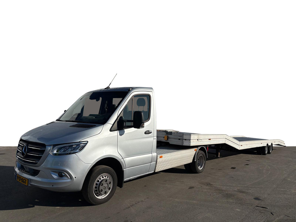 Mercedes-Benz Sprinter 519 Veldhuizen P47-2 Trailer total 9700 kg, load 7280 kg BE-combinatie Minisattel oplegger Winch autotransporter